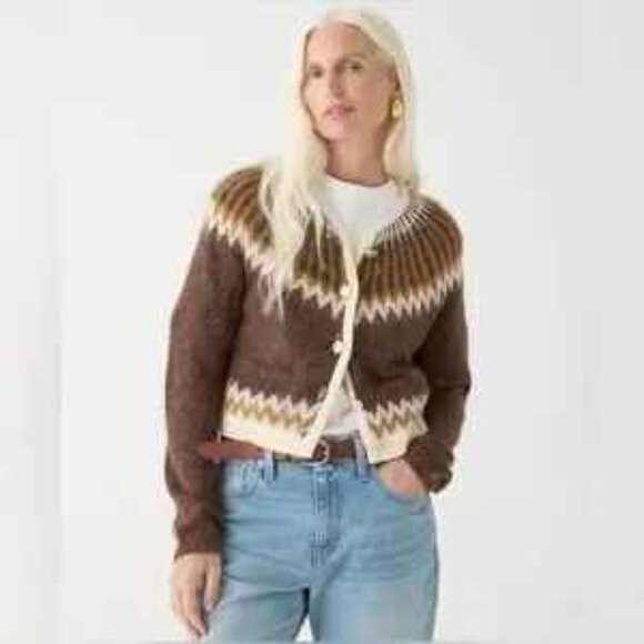 J. Crew Fair Isle cardigan sweater in brushed yarn - Picture 2 of 6